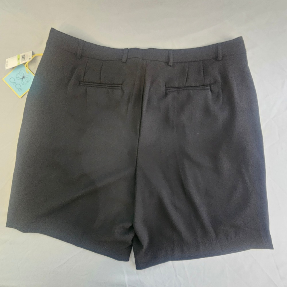 CeCe Opalescent Skies Black Pleated Shorts Plus Size Women's 18W NWT L312 - Picture 2 of 5